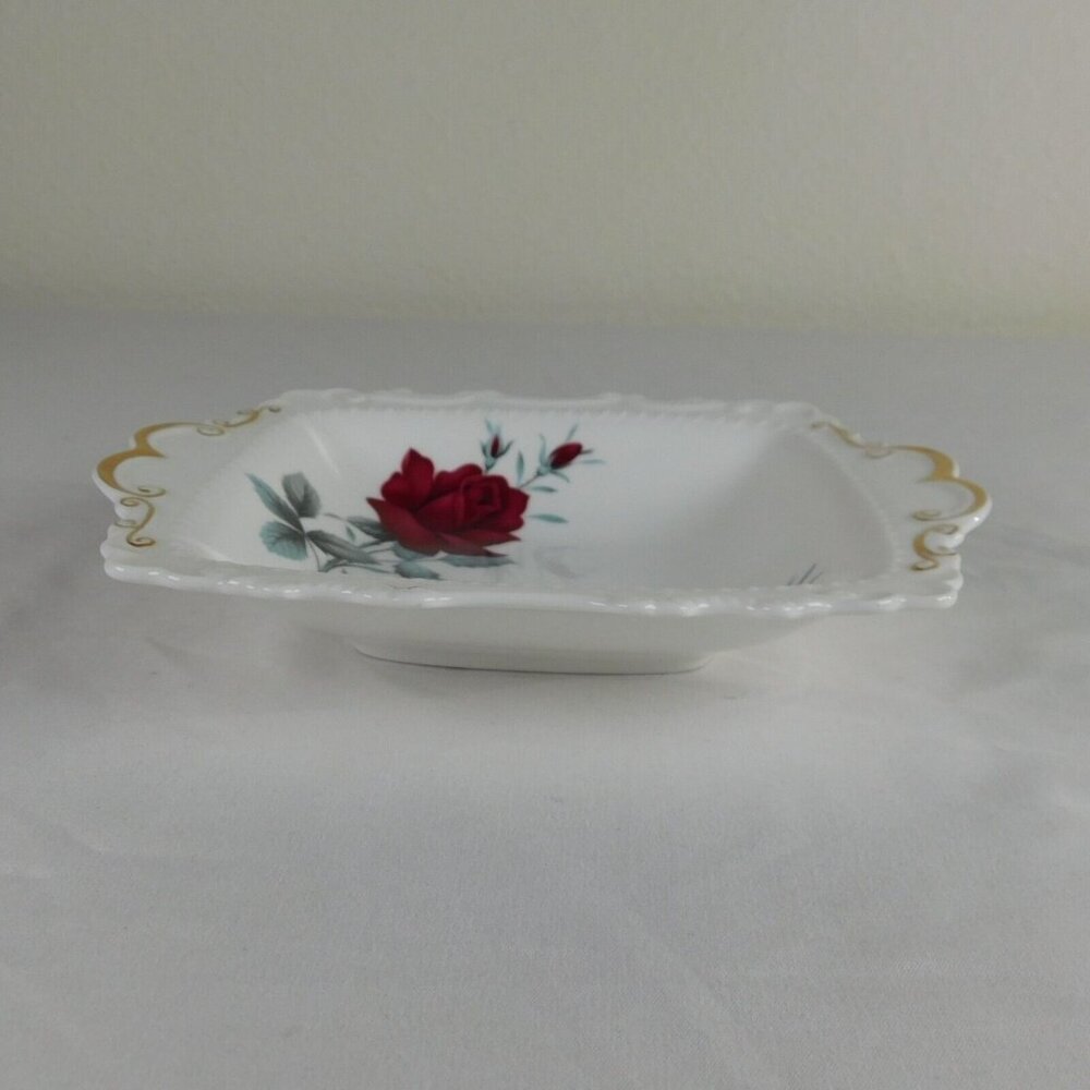 Royal Albert Sweet Romance White Floral Design Square Small Tray Meat Nut Candy - Picture 3 of 10